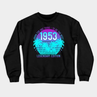 Vintage 1953 68th Birthday Aesthetic Sunset Palm 68 Year Old Crewneck Sweatshirt